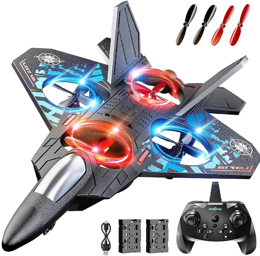 RC Drone Remote Control Flying Toy for Kids, Mini Quadcopter Stunt Drone with LED Lights, Remote Control Aircraft Toy for Indoor & Outdoor Flying, Beginner Flying Toy Gift (pack of 1)