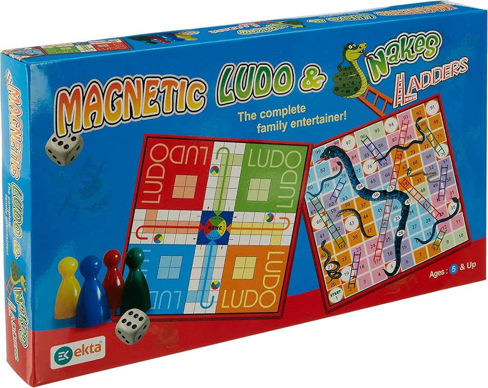 Ekta Magnetic Ludo Snakes 'n' Ladders Board Game for Kids,Multicolor Brand: EKTA