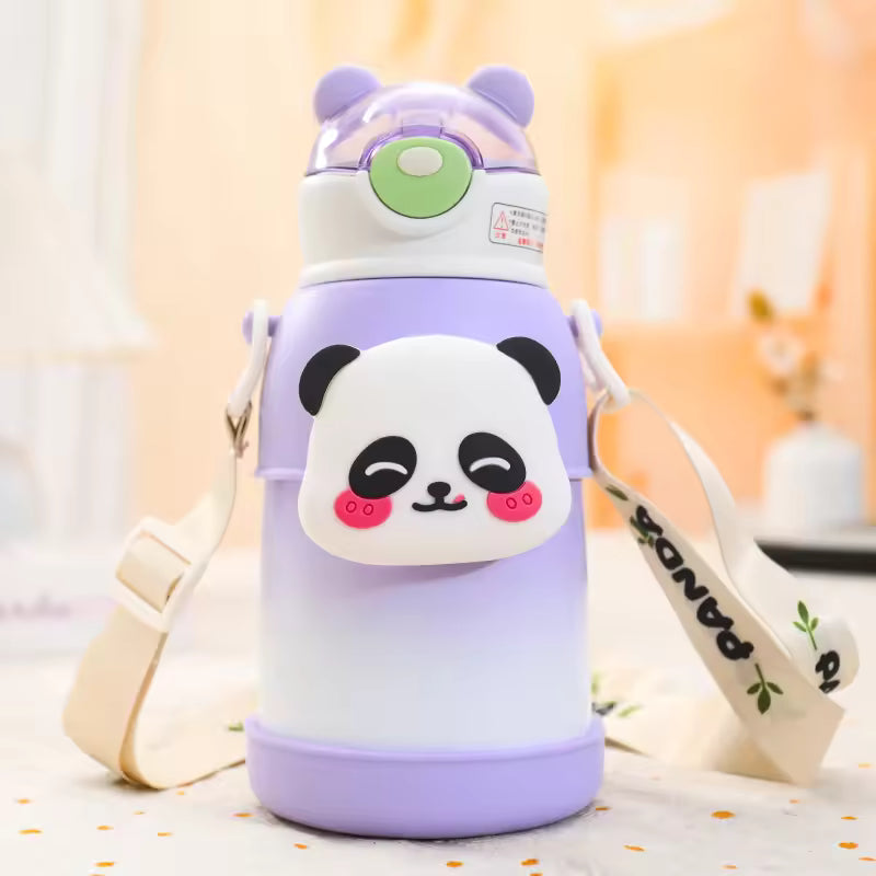 Seaygift Kid Children Outdoor Sports Portable Vacuum Insulation Cup Cute Panda Gift Stainless Steel Thermal Flask Water Bottle