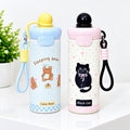 ids Gift Combo – Cute Cake Bear Water Bottle with Free Bubble Ice Cream Keychain | Leakproof Insulated Bottle for Girls(Brown)