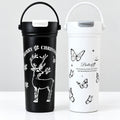 Voroly Coffee Mug Stainless Steel Travel Mug Double Wall Vacuum 500 ml Steel Bottle (Pack of 1, Black)