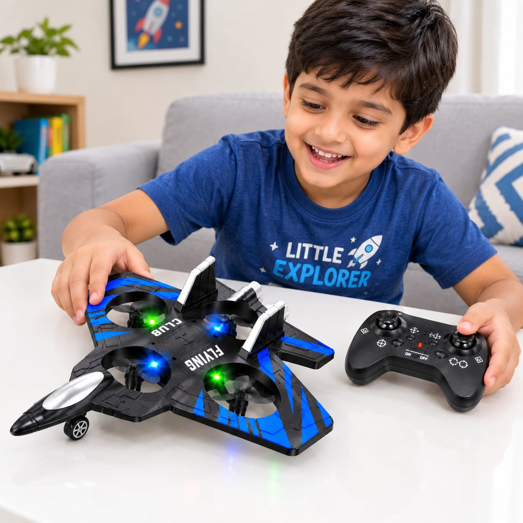 RC Drone Remote Control Flying Toy for Kids, Mini Quadcopter Stunt Drone with LED Lights, Remote Control Aircraft Toy for Indoor & Outdoor Flying, Beginner Flying Toy Gift (pack of 1)