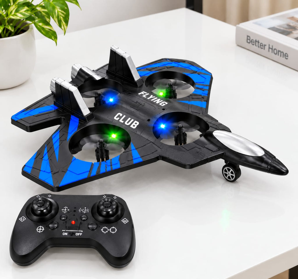RC Drone Remote Control Flying Toy for Kids, Mini Quadcopter Stunt Drone with LED Lights, Remote Control Aircraft Toy for Indoor & Outdoor Flying, Beginner Flying Toy Gift (pack of 1)