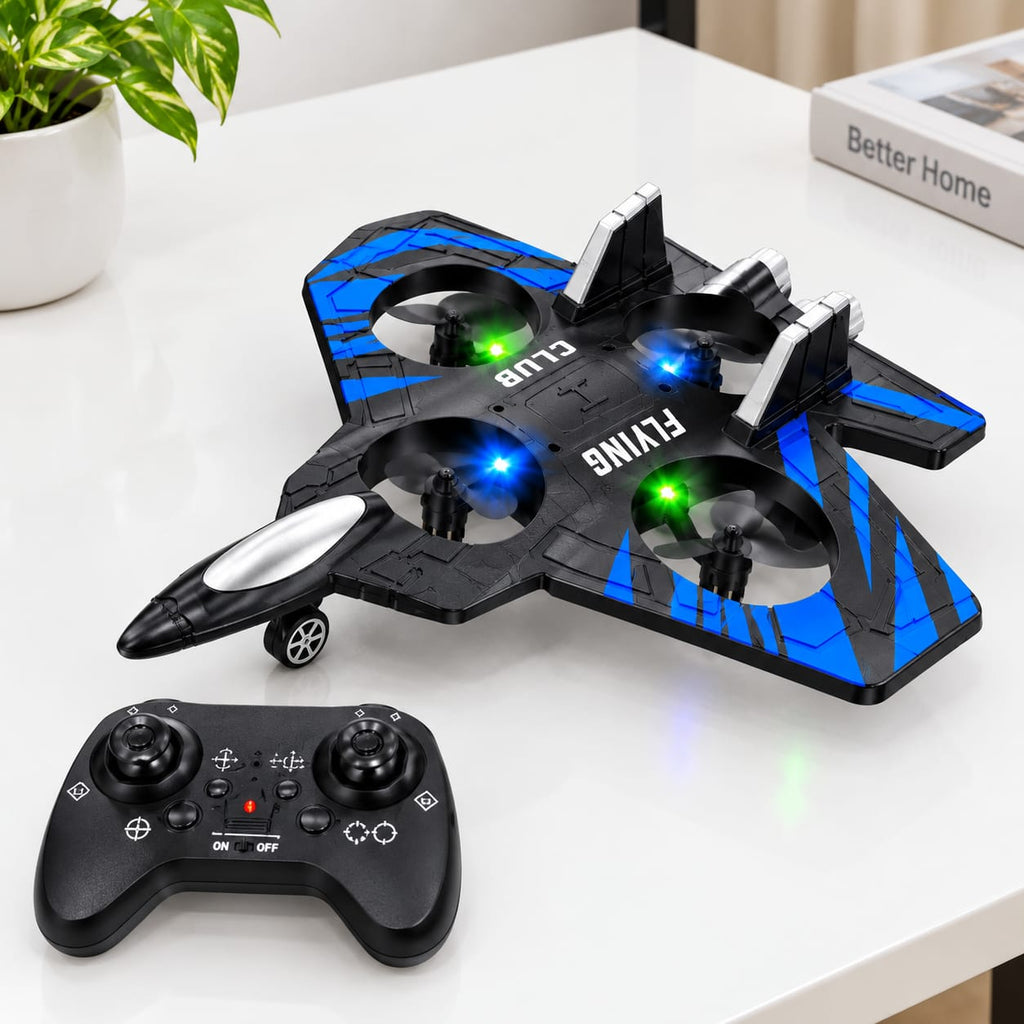 RC Drone Remote Control Flying Toy for Kids, Mini Quadcopter Stunt Drone with LED Lights, Remote Control Aircraft Toy for Indoor & Outdoor Flying, Beginner Flying Toy Gift (pack of 1)