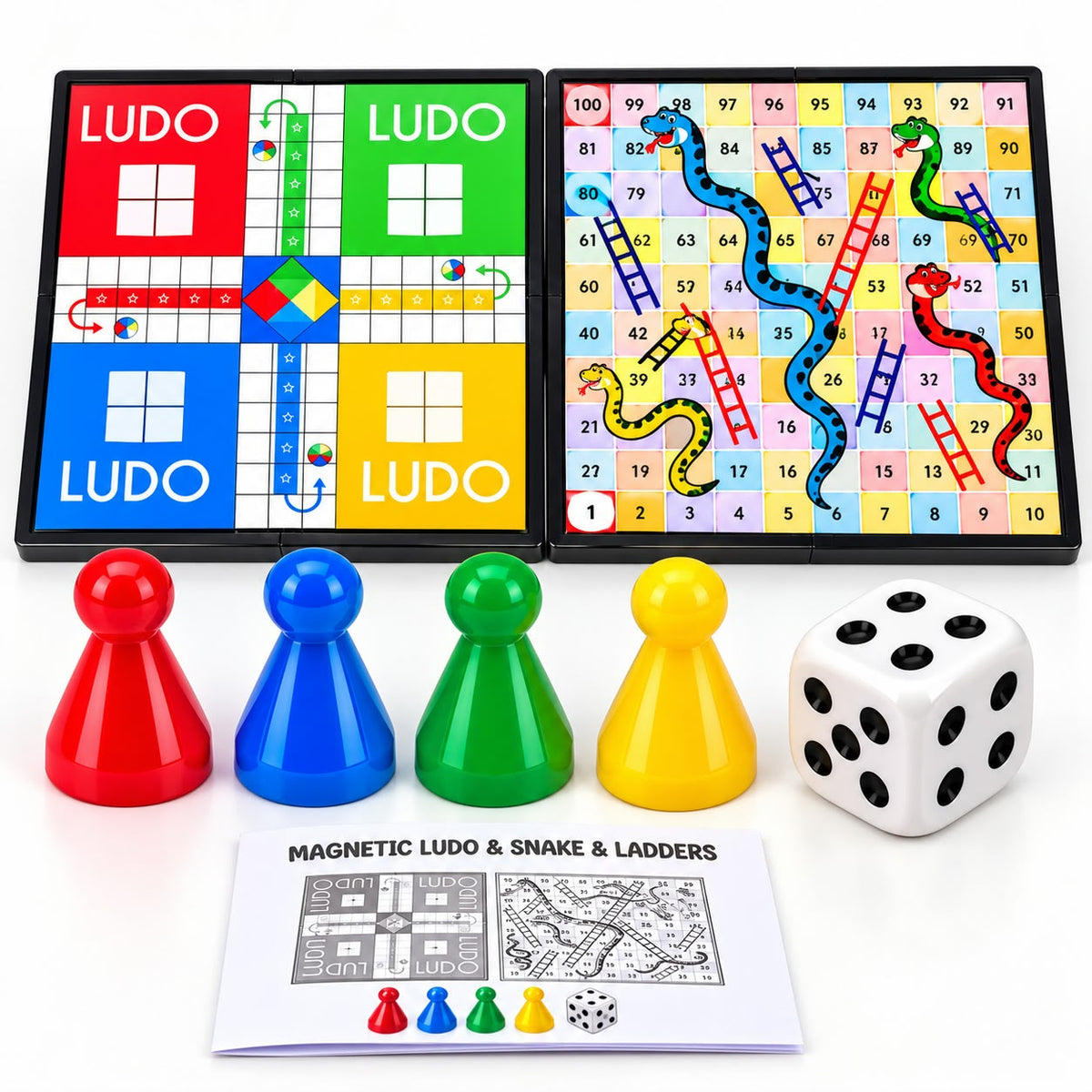 Ekta Magnetic Ludo Snakes 'n' Ladders Board Game for Kids,Multicolor Brand: EKTA
