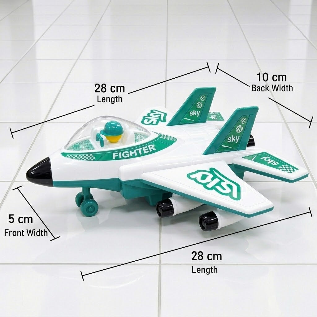 Wow Airways Friction Powered Toy Airplane for Kids 3+ Years with Zoo-Zoo Sound | Push & Go Aeroplane Toy Plane | Big Size Aircraft Toy for Boys & Girls Airplane Model Brand: Generic