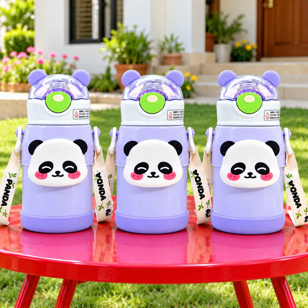 Seaygift Kid Children Outdoor Sports Portable Vacuum Insulation Cup Cute Panda Gift Stainless Steel Thermal Flask Water Bottle