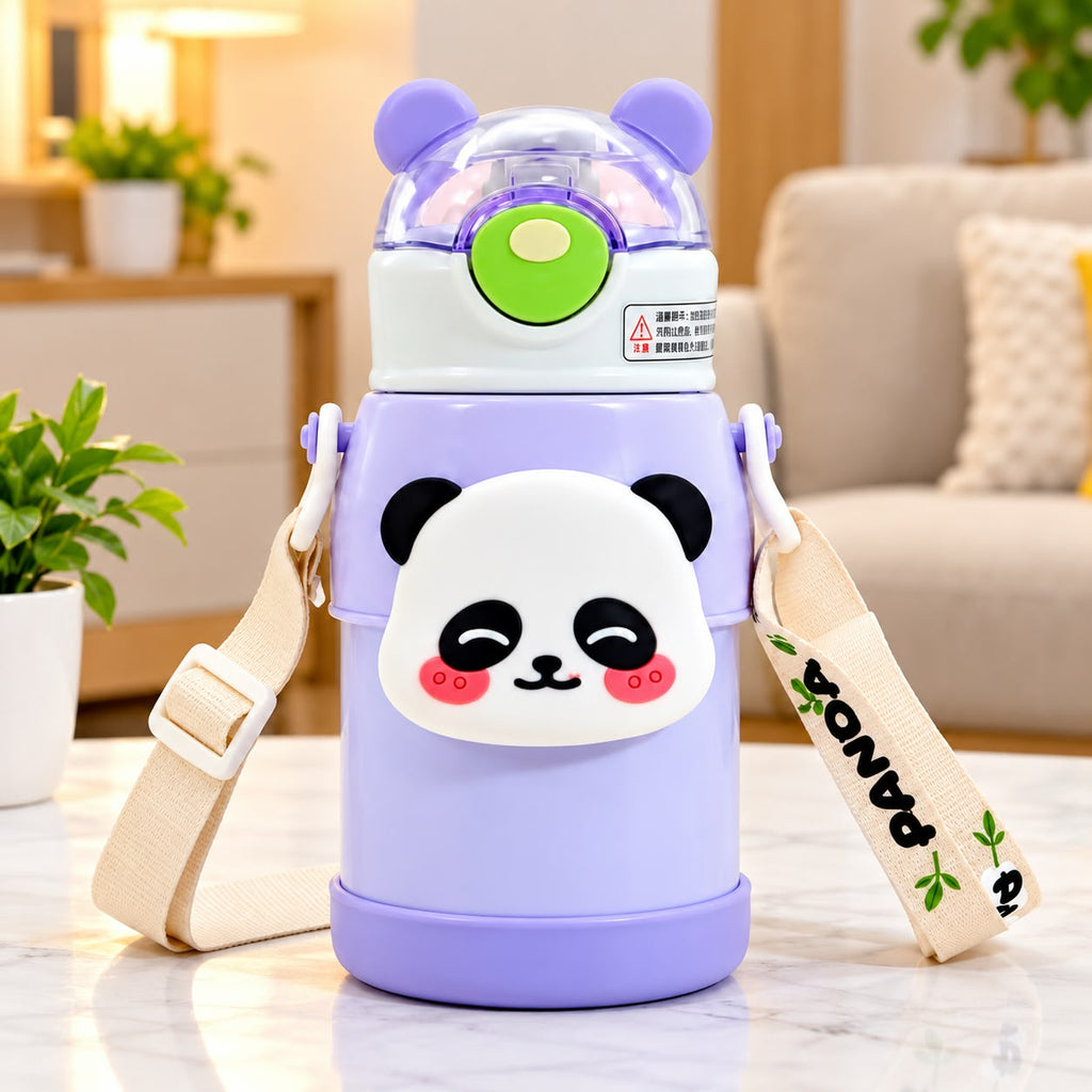 Seaygift Kid Children Outdoor Sports Portable Vacuum Insulation Cup Cute Panda Gift Stainless Steel Thermal Flask Water Bottle