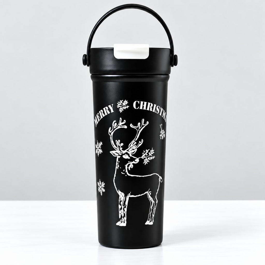 Voroly Coffee Mug Stainless Steel Travel Mug Double Wall Vacuum 500 ml Steel Bottle (Pack of 1, Black)